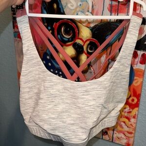 Lululemon Strappy Sports Bra in Cream and Pink